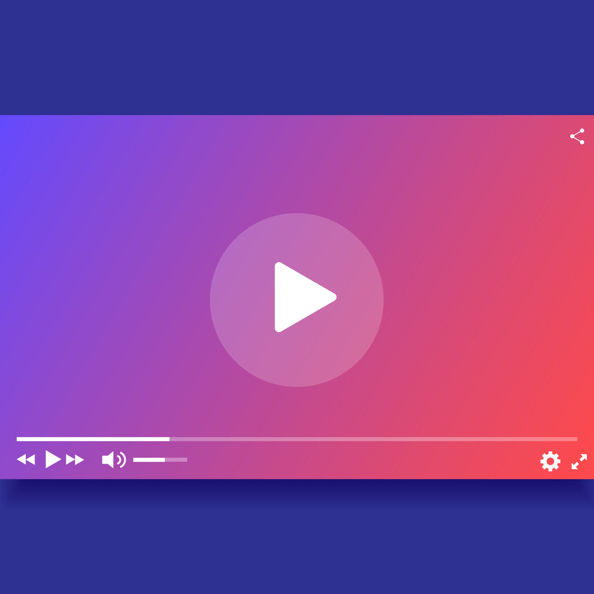 Modern video player. Vector illustration.
